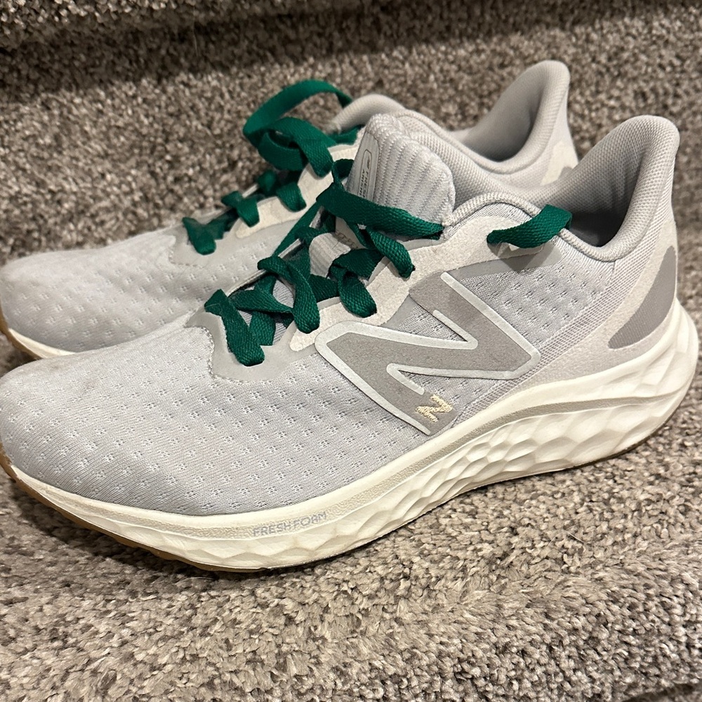 New Balance Light Gray and Teal Running Shoes